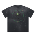 Smoking Helps Hand-Frayed Sunfade Paint Splatter T-Shirt