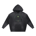 Smoking Helps Vintage Washed Frayed Fleece Hoodie