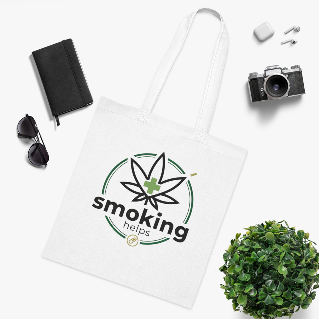 Smoking Leafs Canvas Tote Bag – Eco-Friendly Cannabis Leaf Grocery & Market Tote