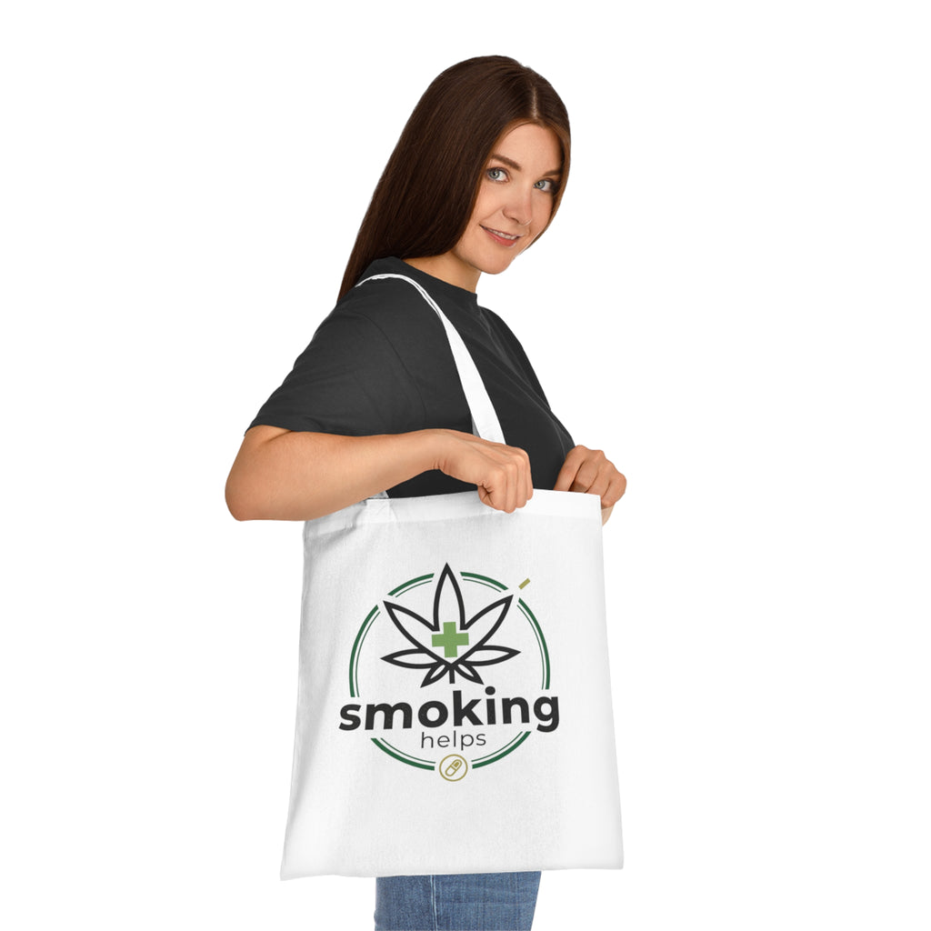 Smoking Leafs Canvas Tote Bag – Eco-Friendly Cannabis Leaf Grocery & Market Tote