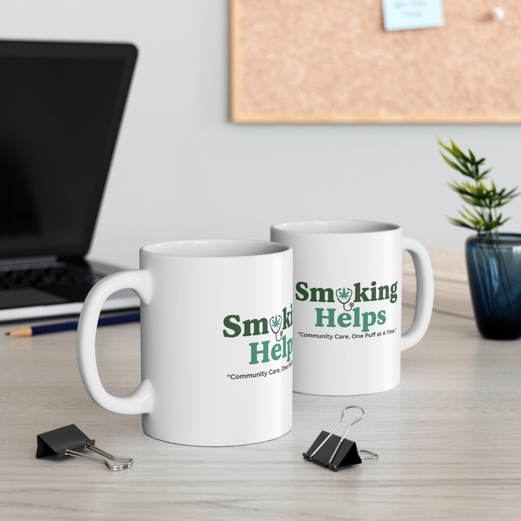 Smoking Helps Mug Season Two Green