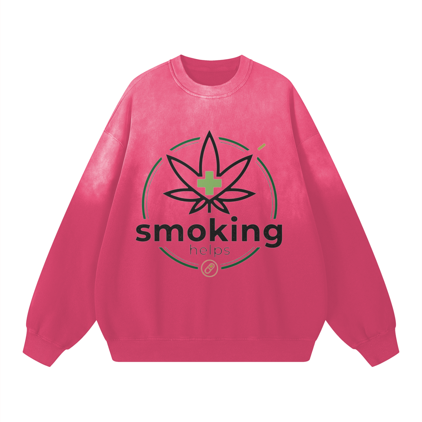 Smoking Helps Sunfade Drop-Shoulder Cotton Sweatshirt
