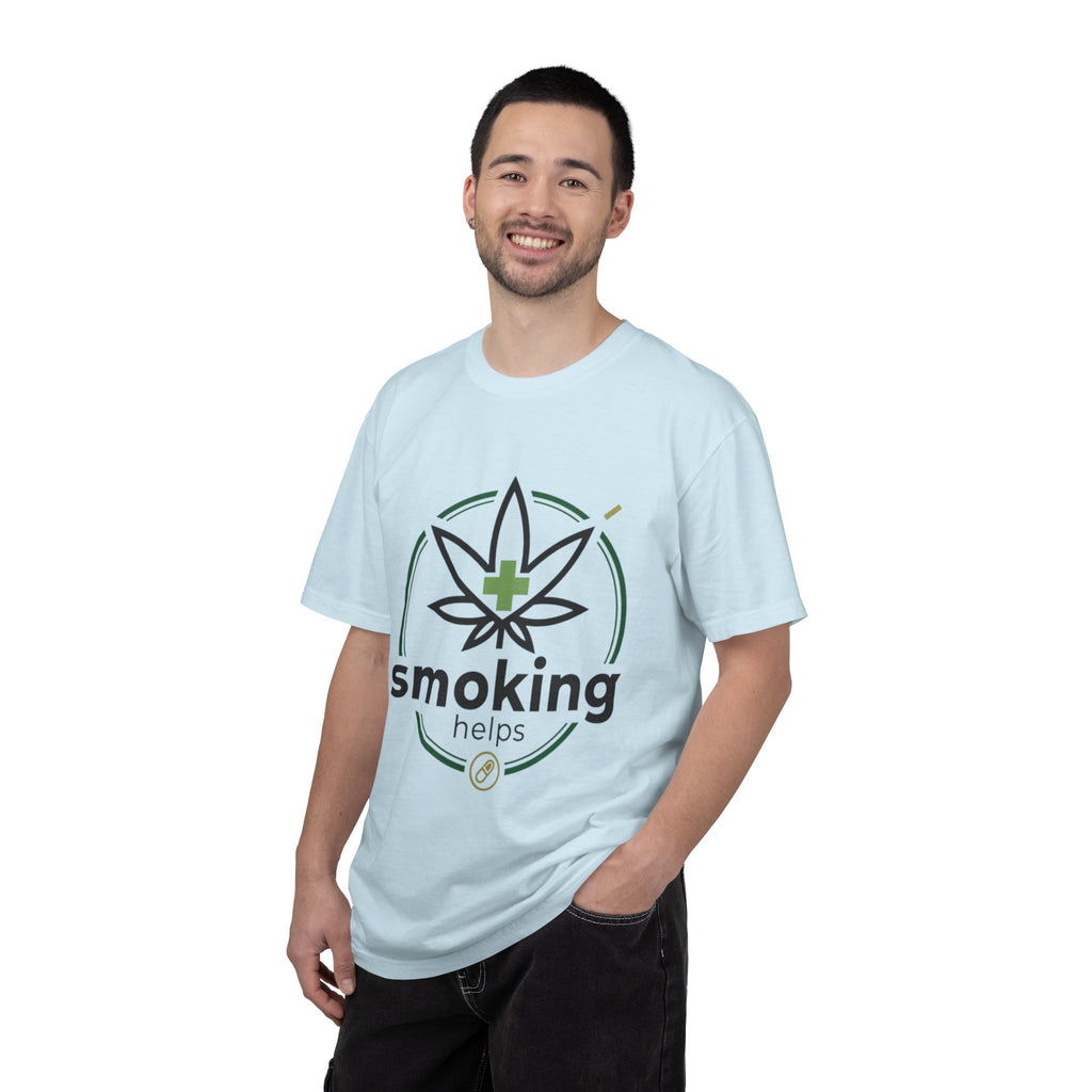 Smoking Helps Cannabis Leaf Tee — Medicinal Marijuana Graphic T-Shirt