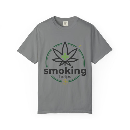Smoking Helps Cannabis Leaf Tee — Medicinal Marijuana Graphic T-Shirt