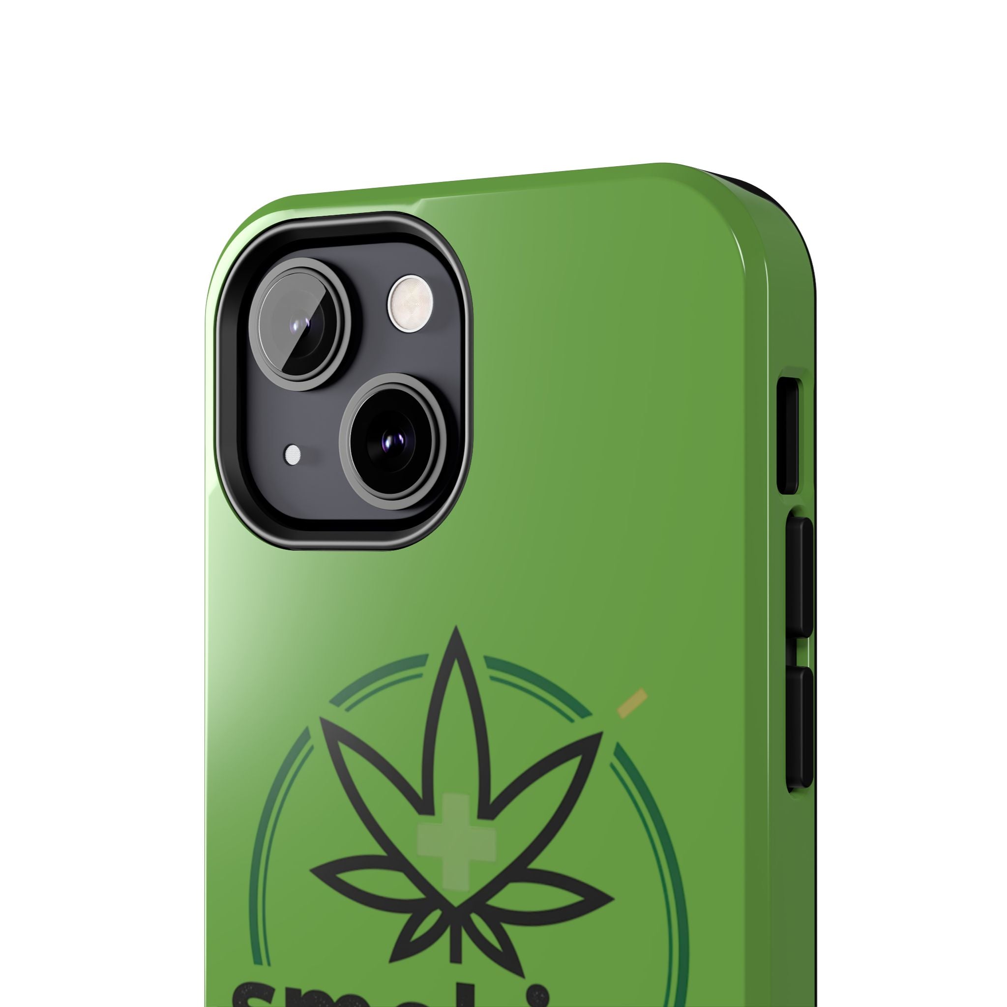 Tough Phone Case — 'Smoking Helps' Cannabis Leaf Protective Cover