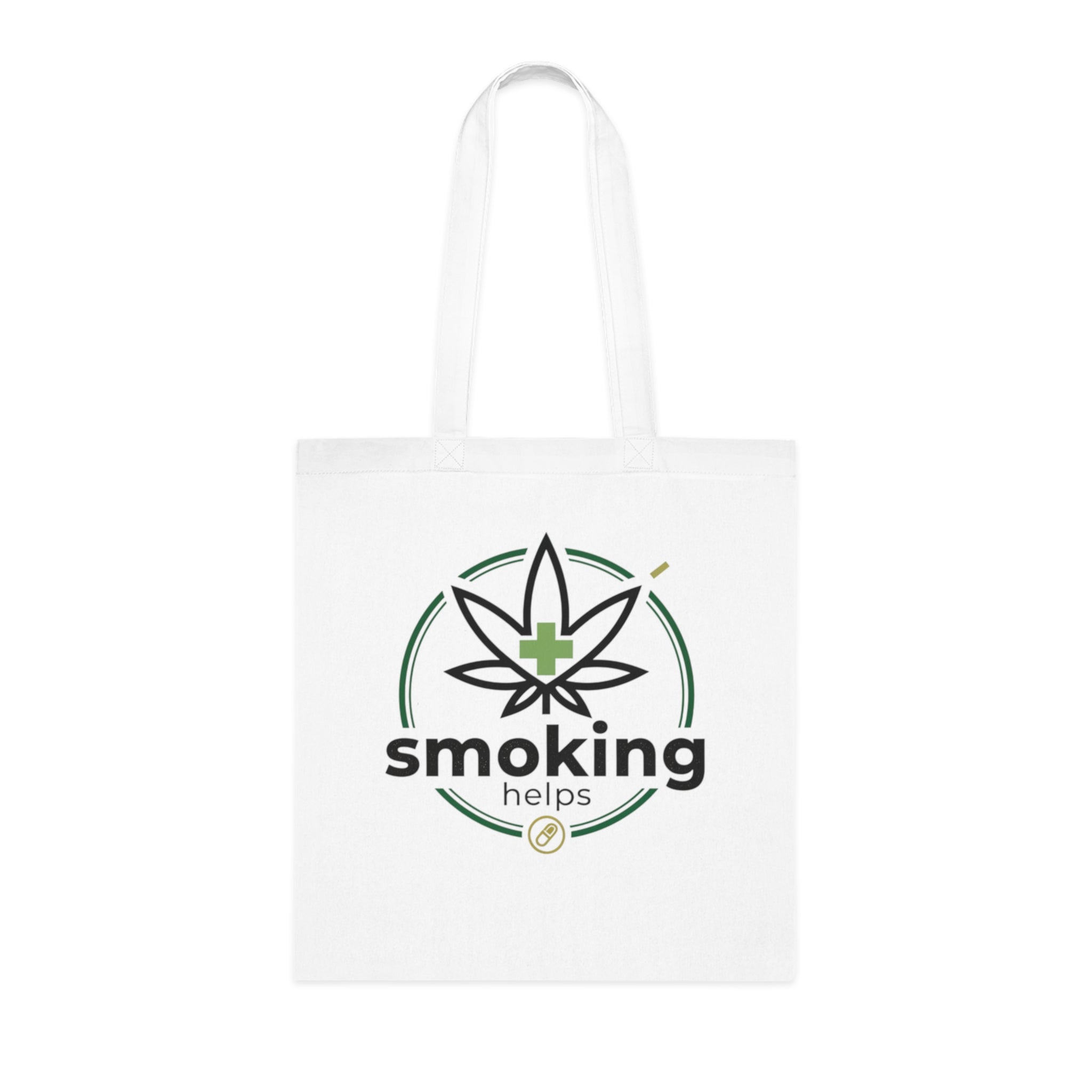 Smoking Leafs Canvas Tote Bag – Eco-Friendly Cannabis Leaf Grocery & Market Tote