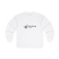 Smoking Helps Long Sleeve Tee — Minimal Cigarette Leaf Logo