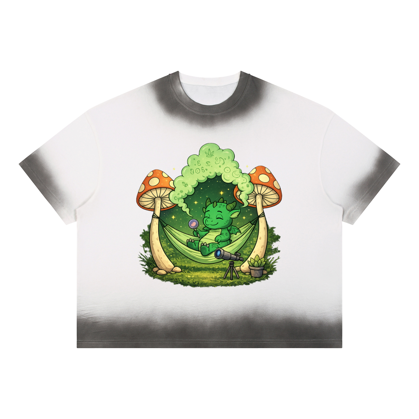Ember Cosmic Chill Design Unisex Boxy Sunfade Vintage Wash T-Shirt