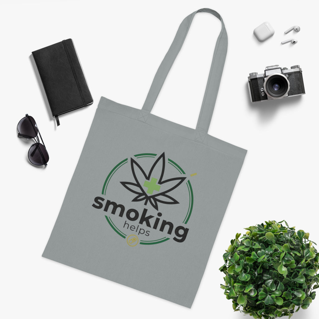 Smoking Leafs Canvas Tote Bag – Eco-Friendly Cannabis Leaf Grocery & Market Tote