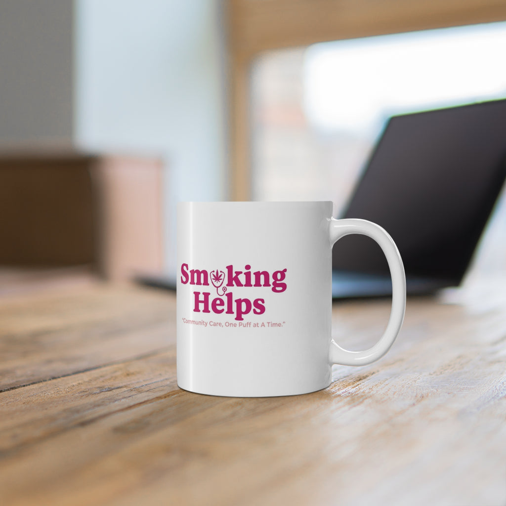 Smoking Helps Mug Season Two Pink