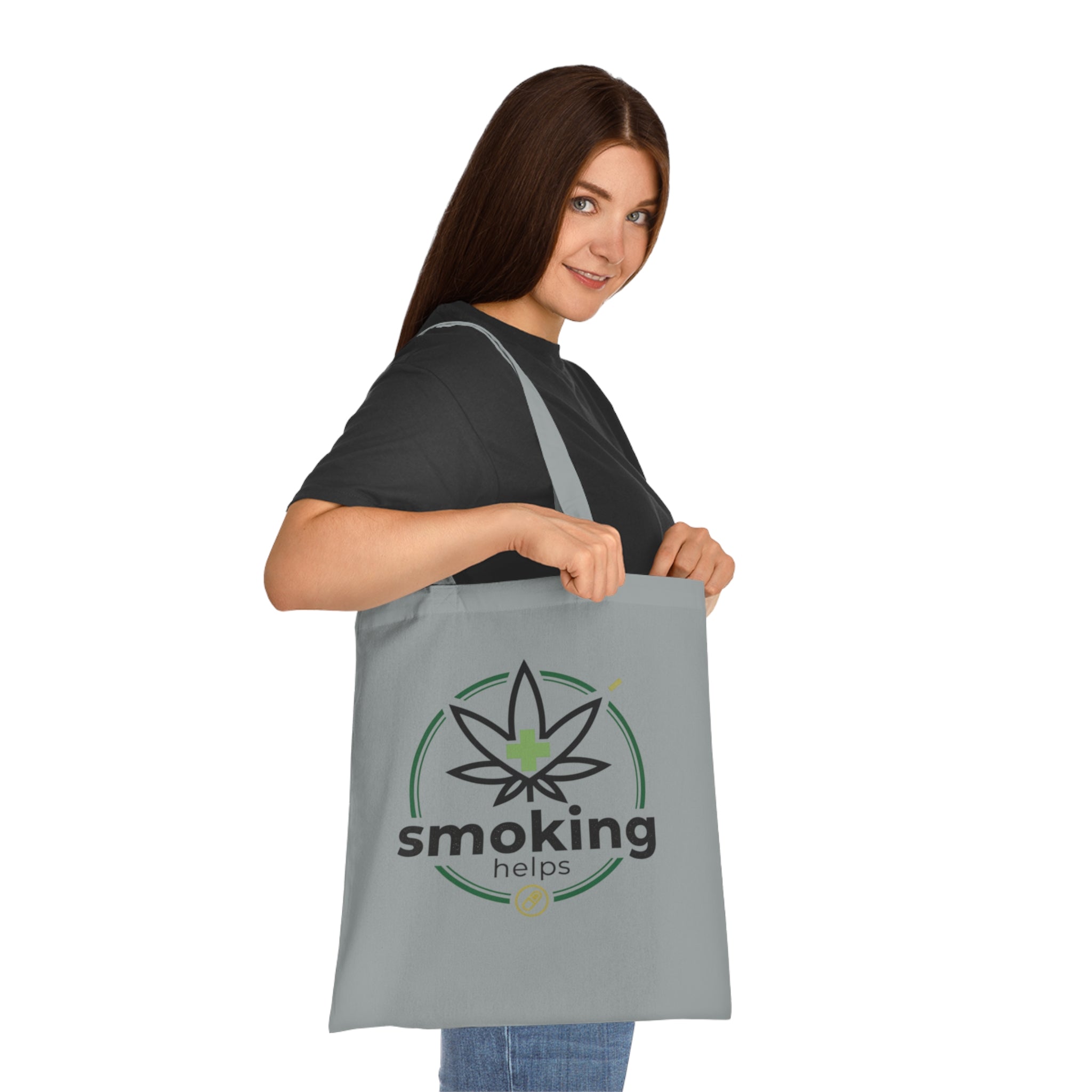 Smoking Leafs Canvas Tote Bag – Eco-Friendly Cannabis Leaf Grocery & Market Tote