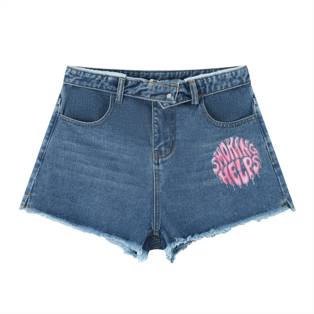 Women's Vintage Demin High Rise Smoking Helps Shorts