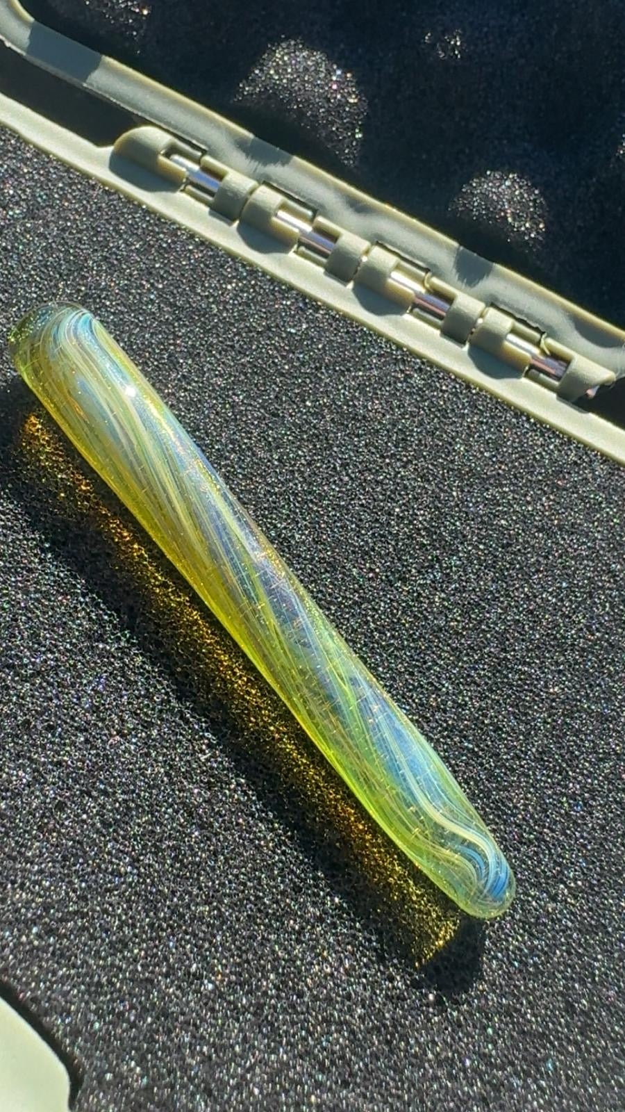 Green And Teal Glass Doink Packer