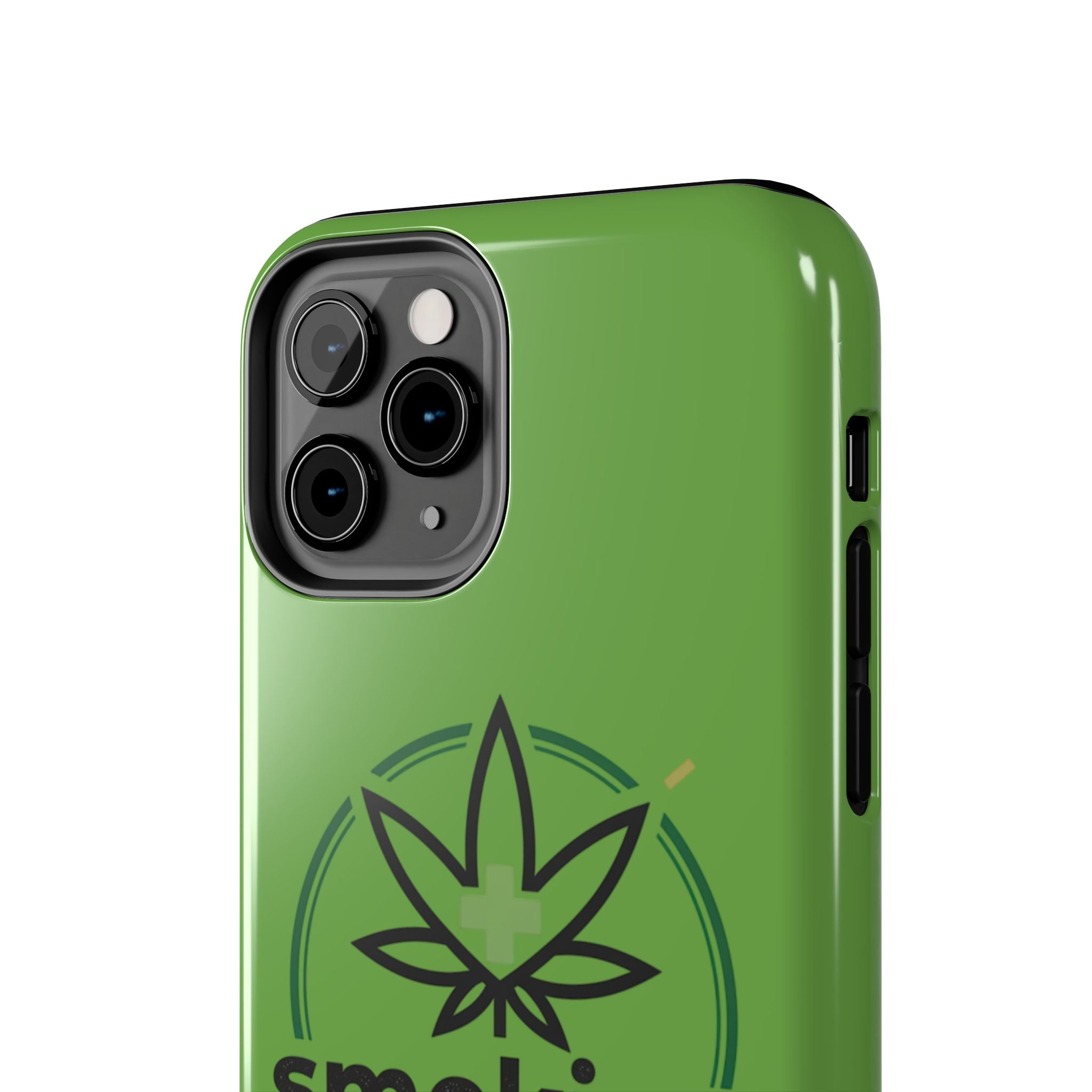 Tough Phone Case — 'Smoking Helps' Cannabis Leaf Protective Cover