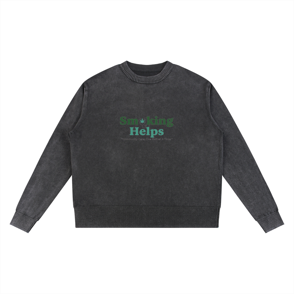 Smoking Helps Mineral Wash Oversized Sweater