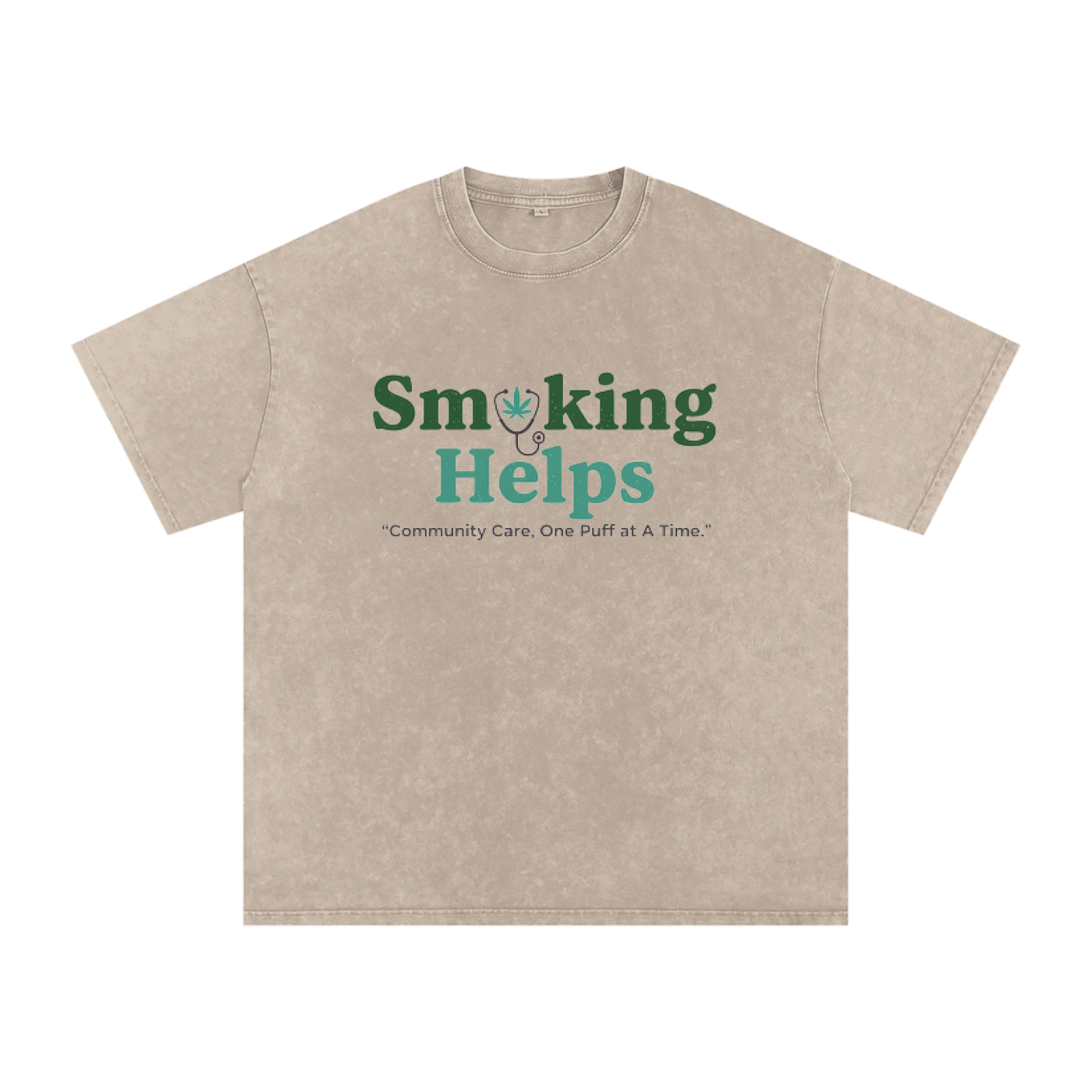 Smoking Helps Snow Washed Oversized Cotton T-Shirt