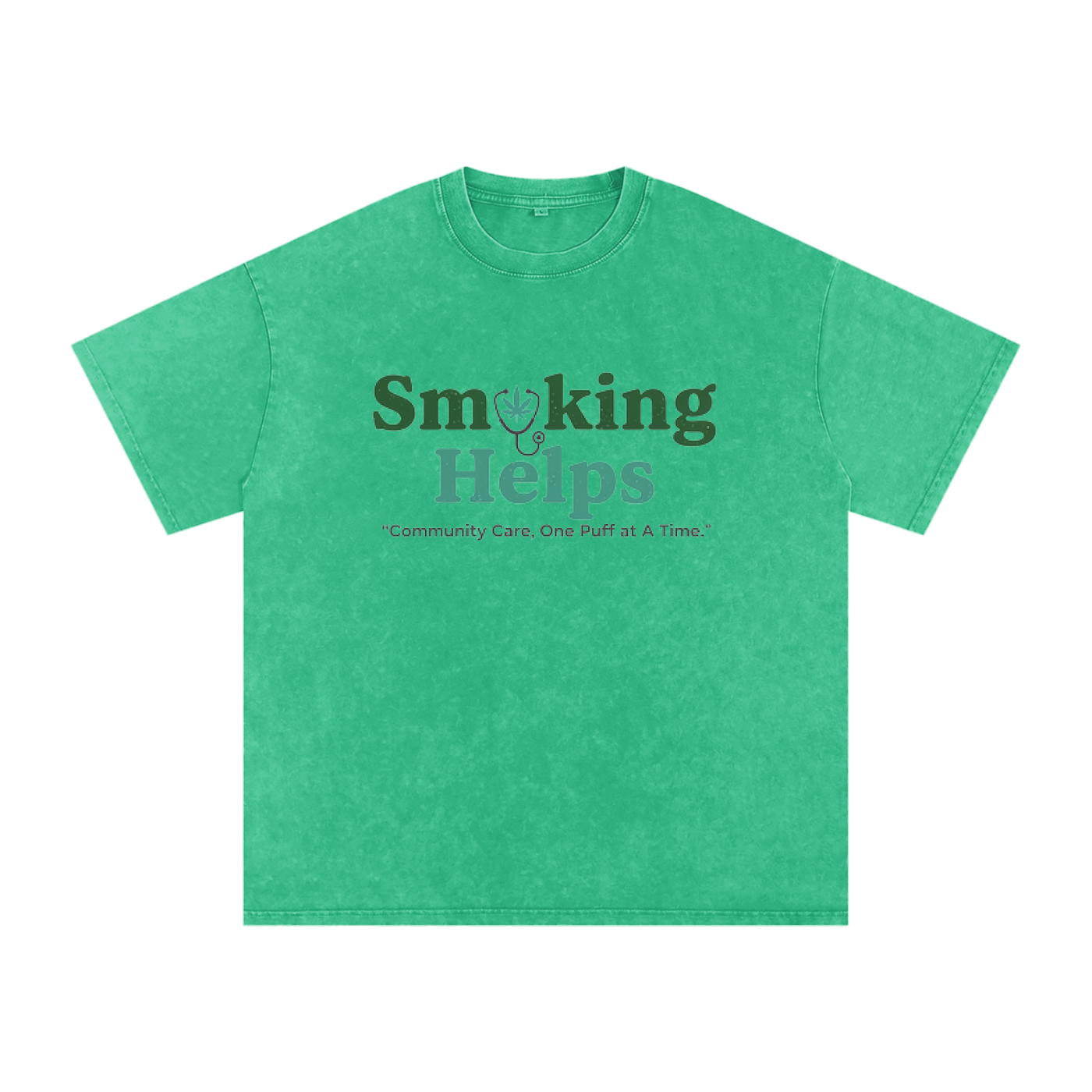Smoking Helps Snow Washed Oversized Cotton T-Shirt
