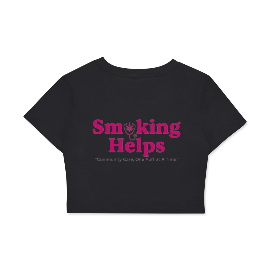 Smoking Helps Fitted Crop Cotton T-Shirt