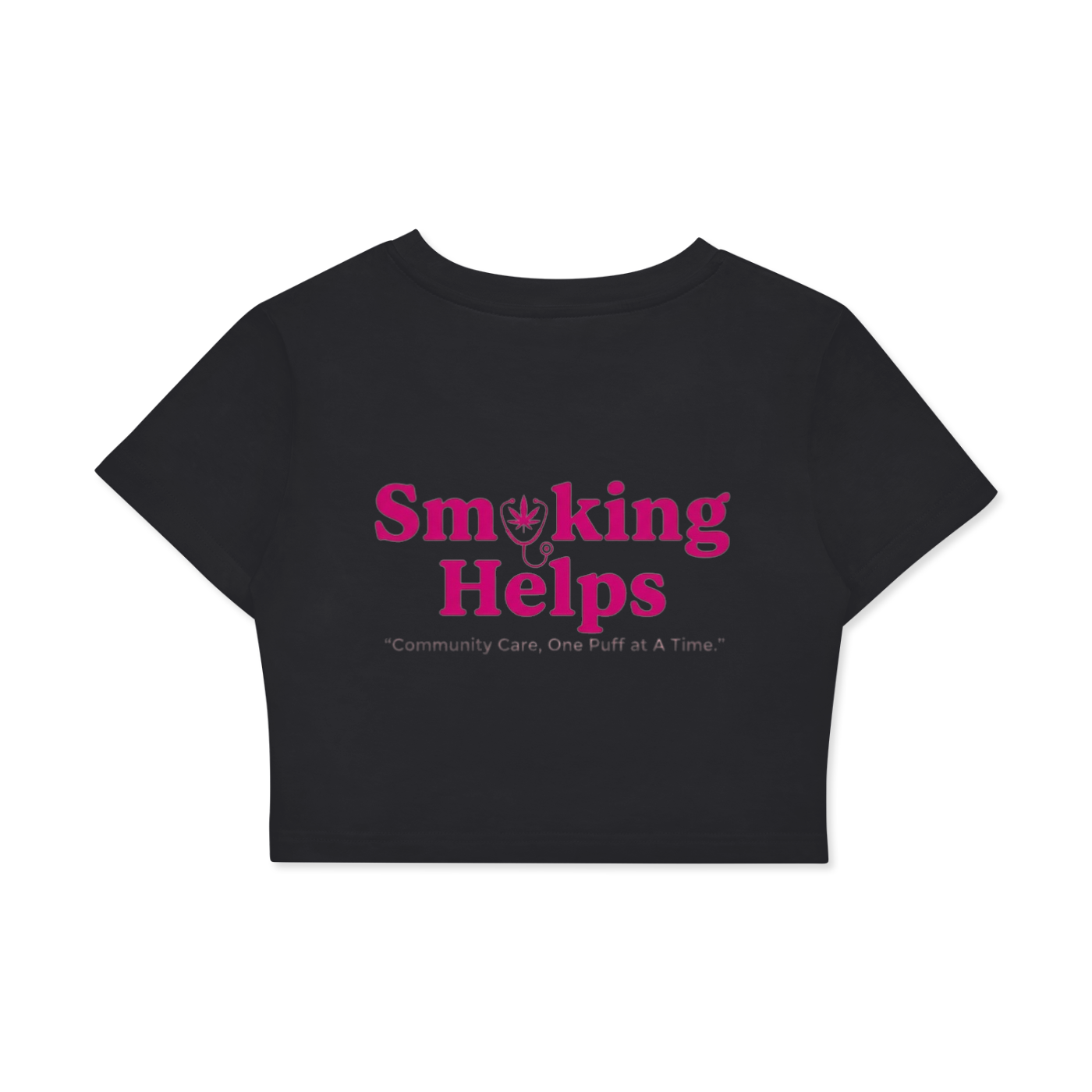 Smoking Helps Fitted Crop Cotton T-Shirt