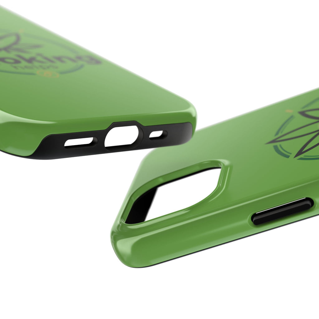 Tough Phone Case — 'Smoking Helps' Cannabis Leaf Protective Cover