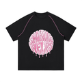 Smoking Helps Pink Honey Drip Contrast Stitch Raglan T-Shirt