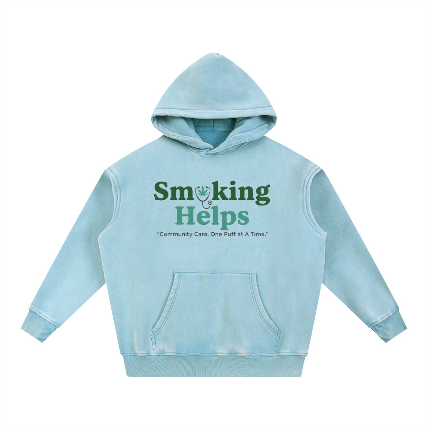 Smoking Helps Snow Wash Fleece Oversize Hoodie