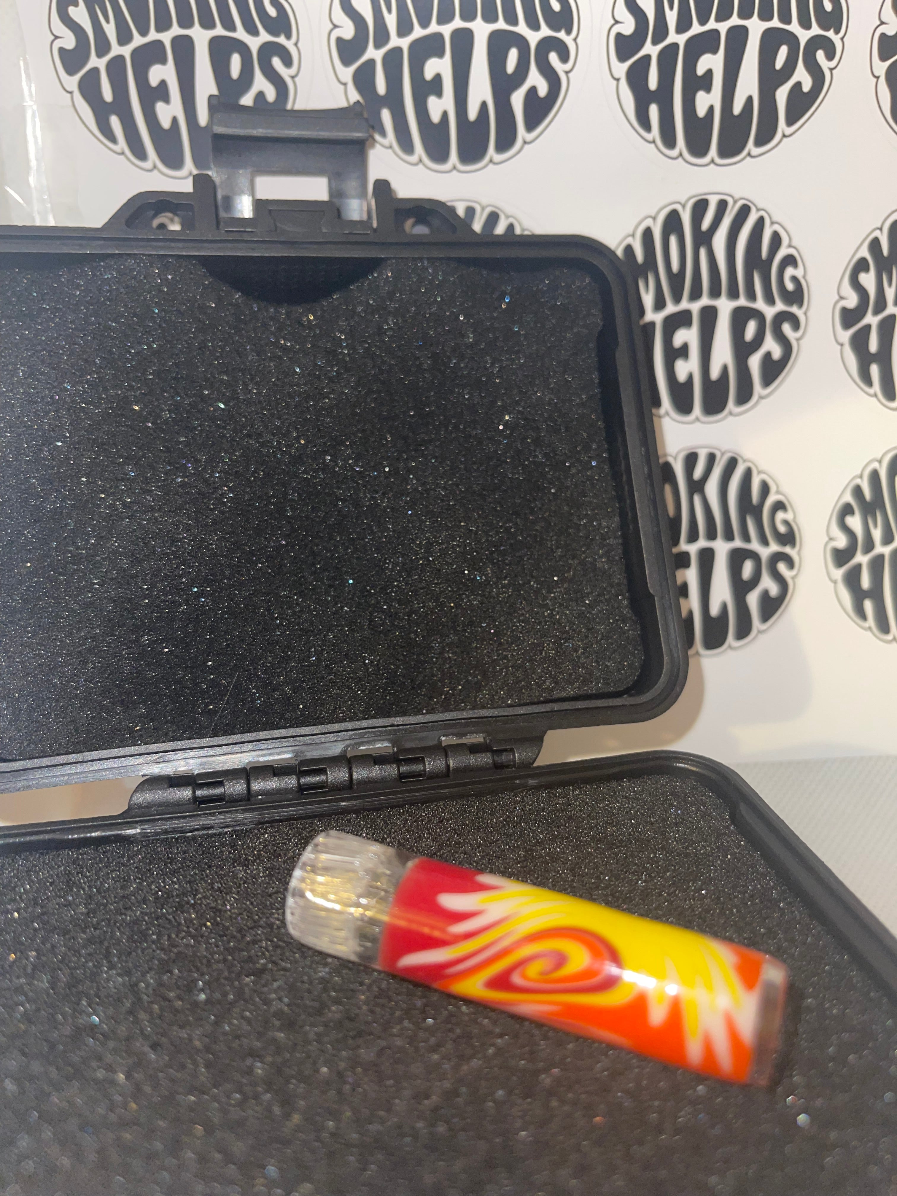 Sabai Glass Tip Red Orange and Yellow Rettichello Pattern