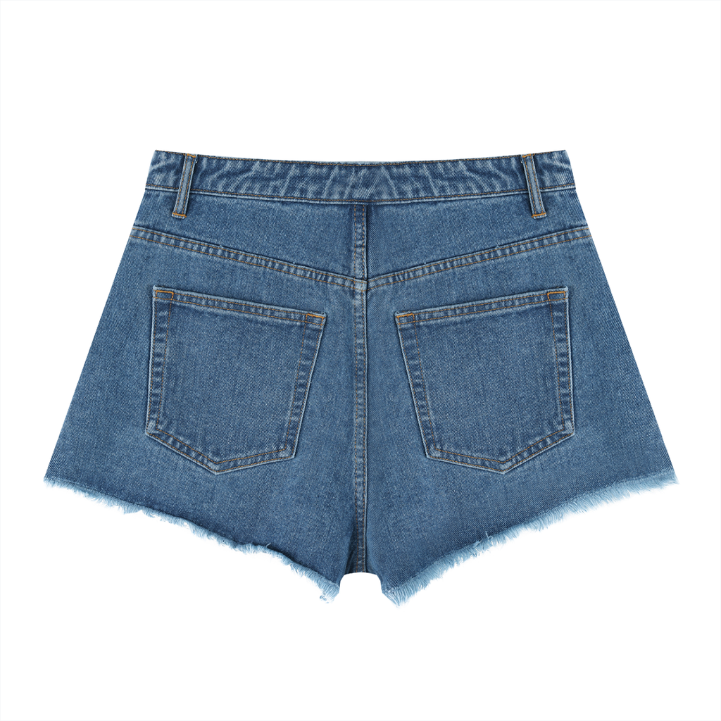 Women's Vintage Demin High Rise Smoking Helps Shorts