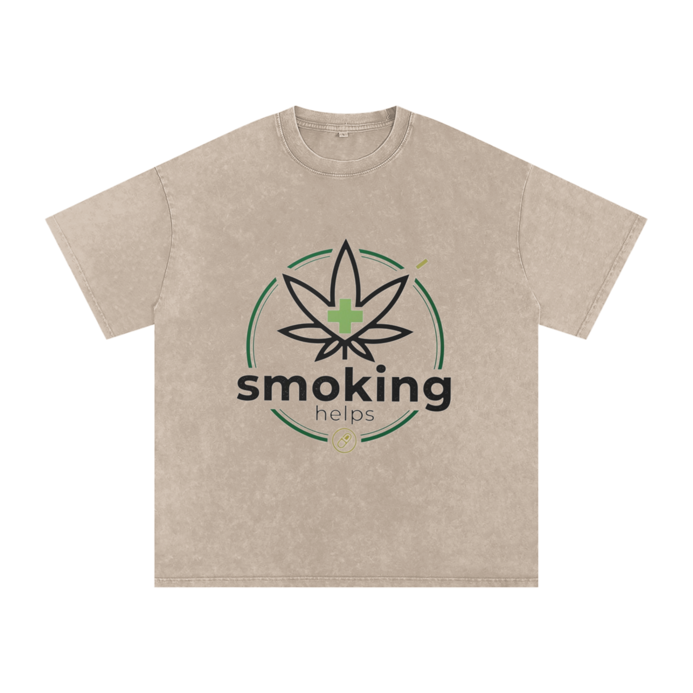 Smoking Helps Snow Washed Oversized Cotton T-Shirt