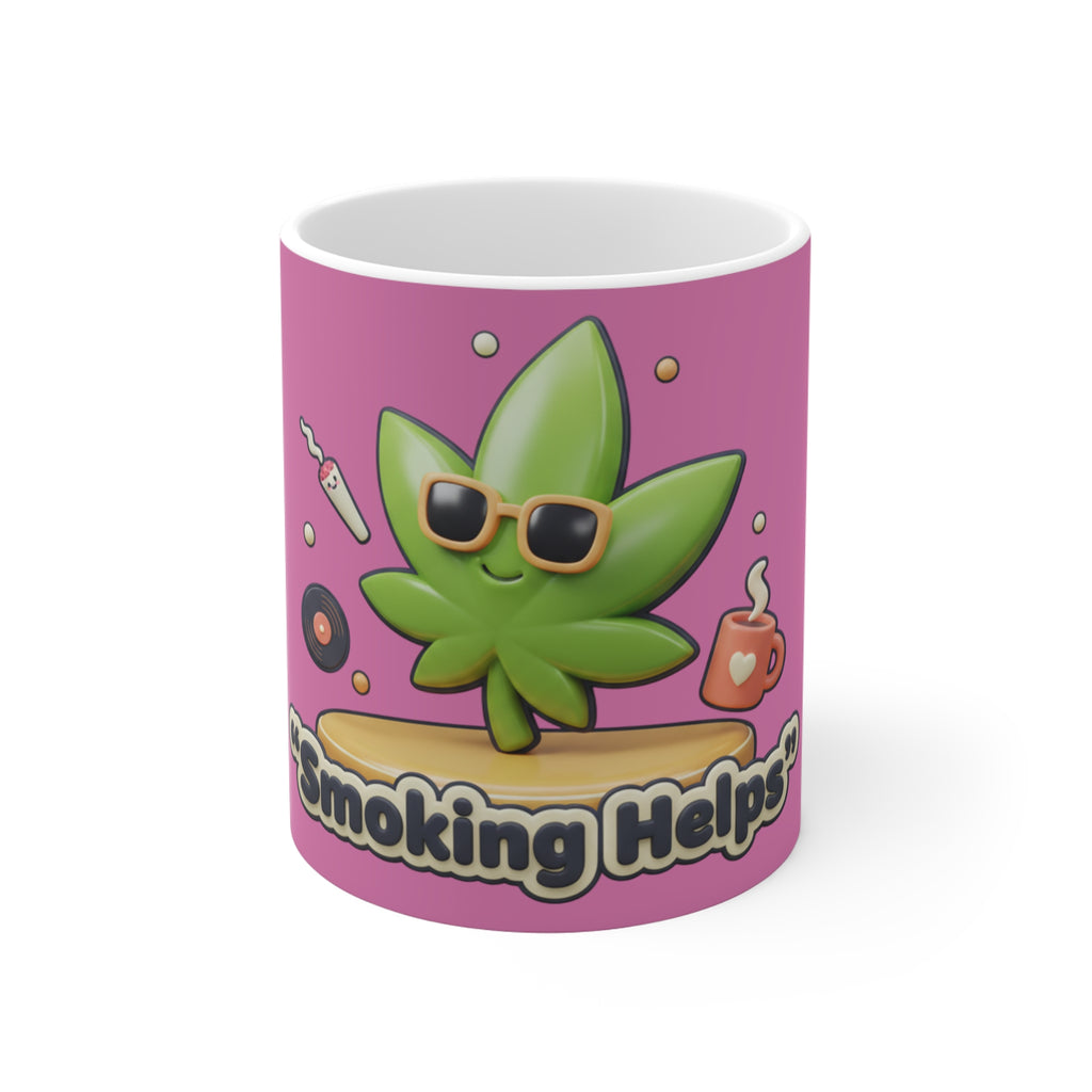 Mug — 'Smoking Helper' Cute Cannabis Leaf Coffee Mug