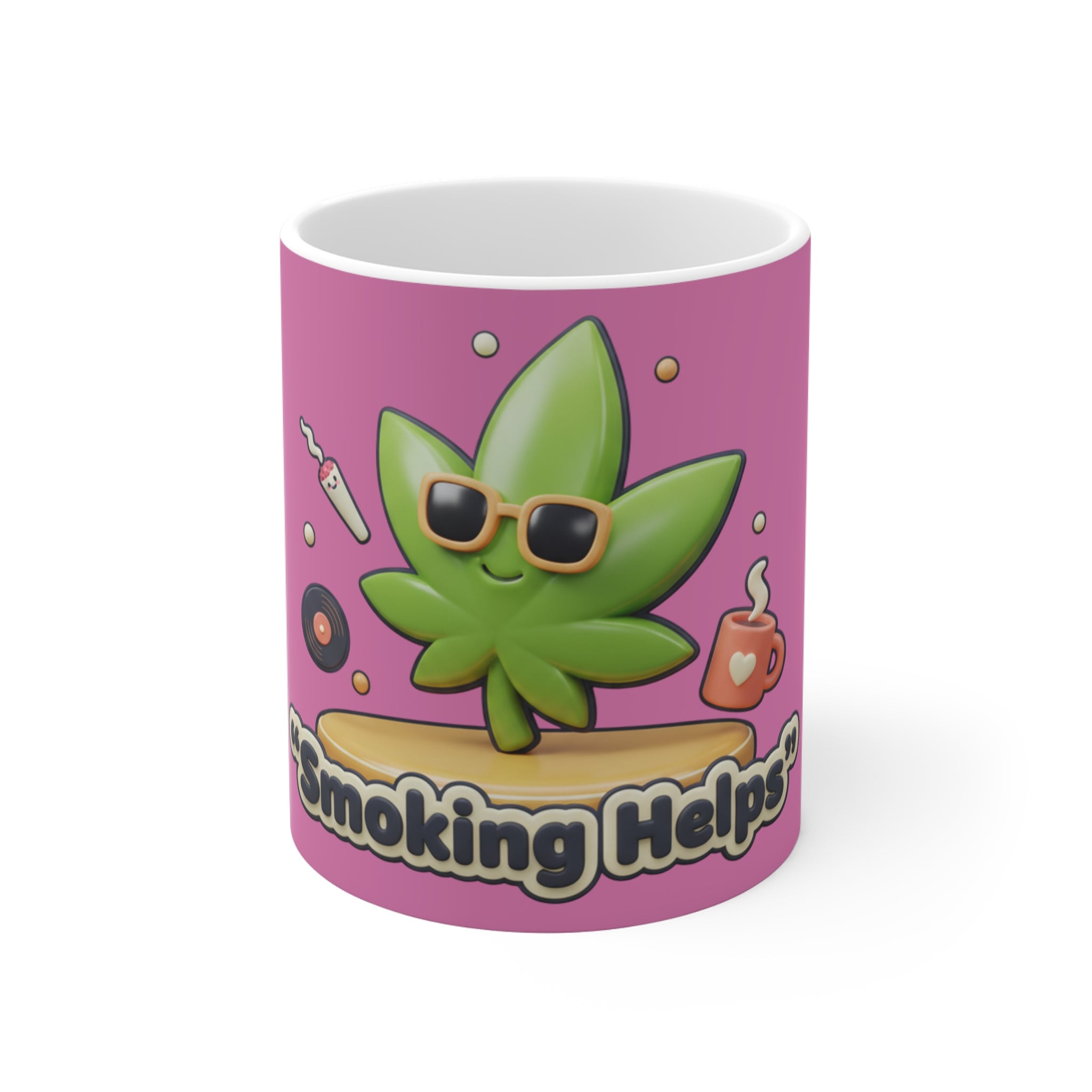 Mug — 'Smoking Helper' Cute Cannabis Leaf Coffee Mug
