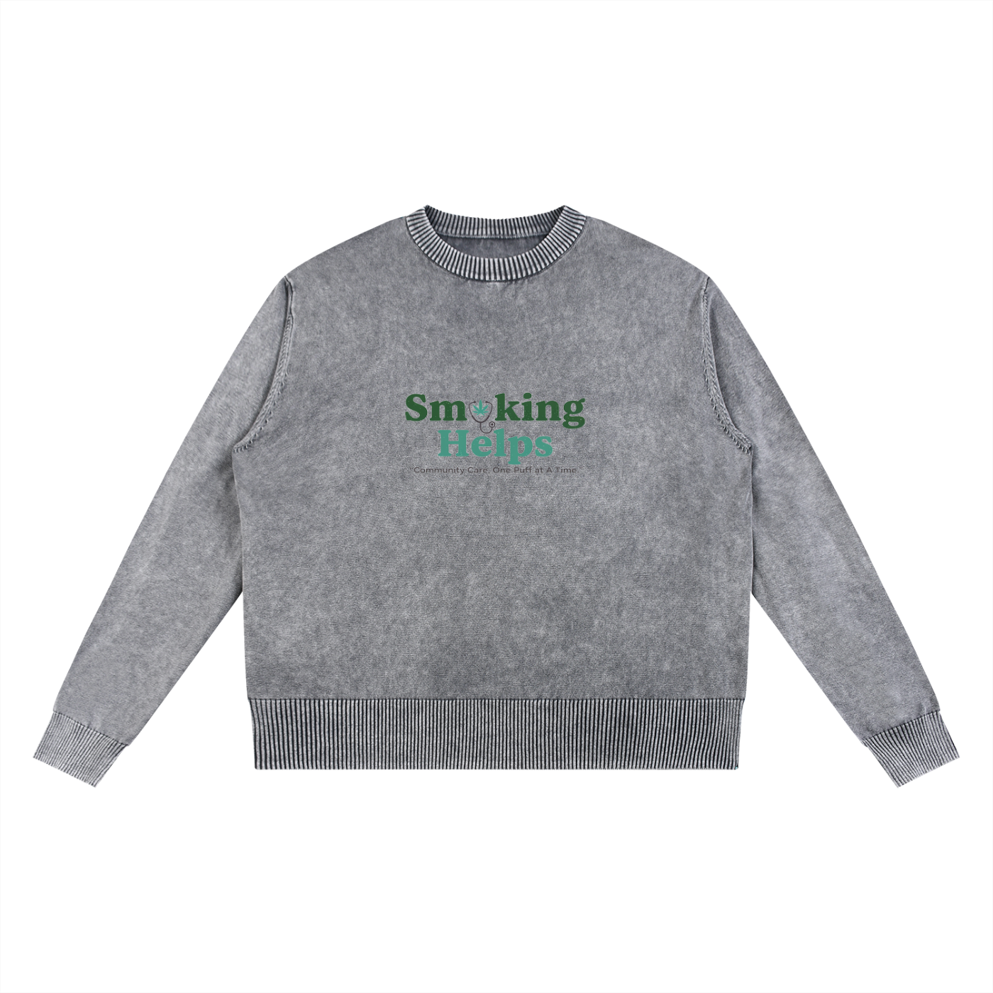 Smoking Helps Mineral Wash Oversized Sweater