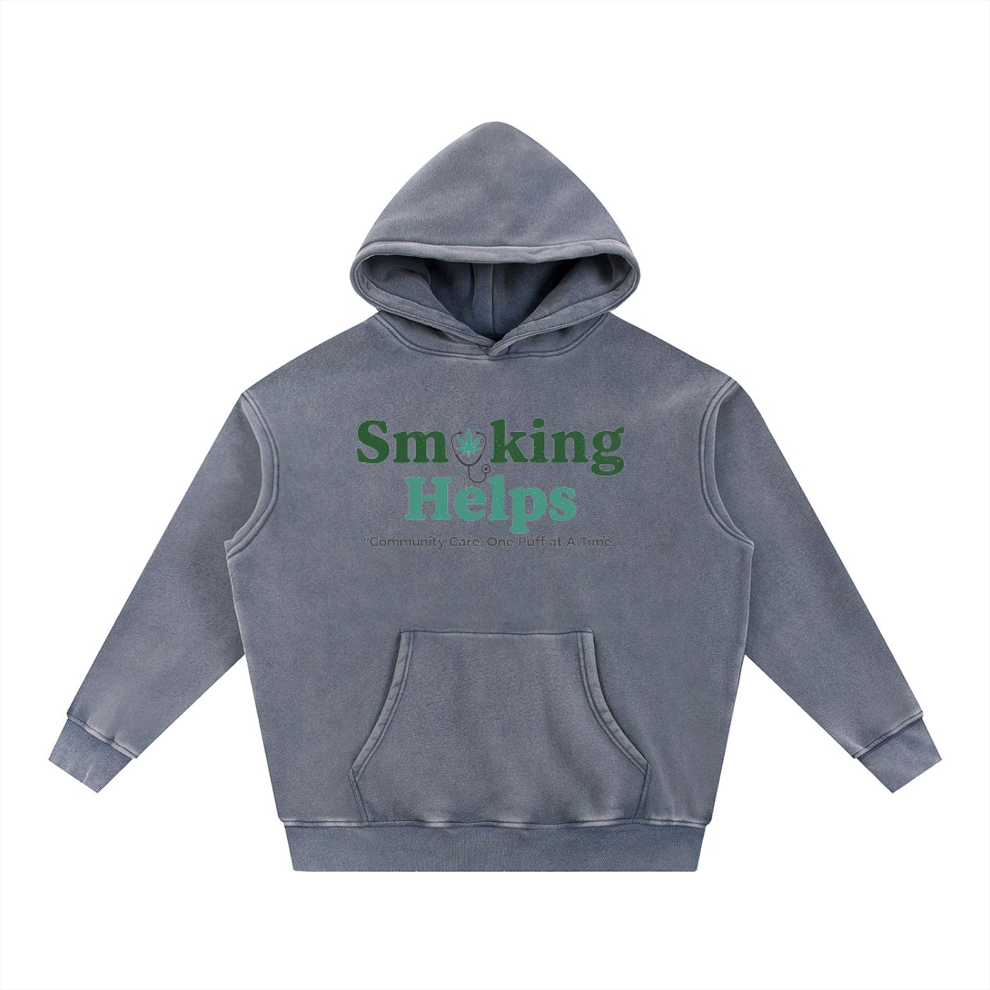 Smoking Helps Snow Wash Fleece Oversize Hoodie