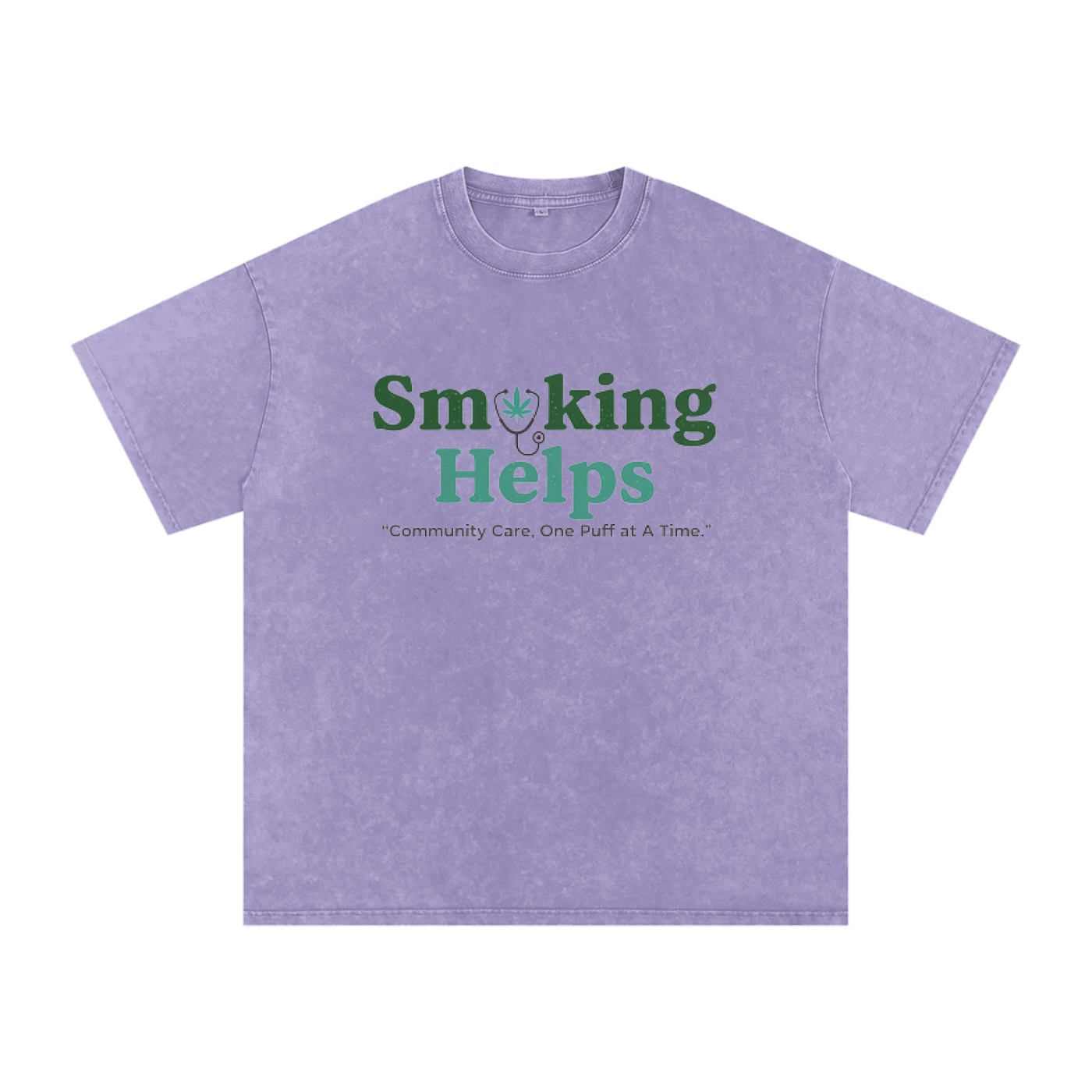 Smoking Helps Snow Washed Oversized Cotton T-Shirt