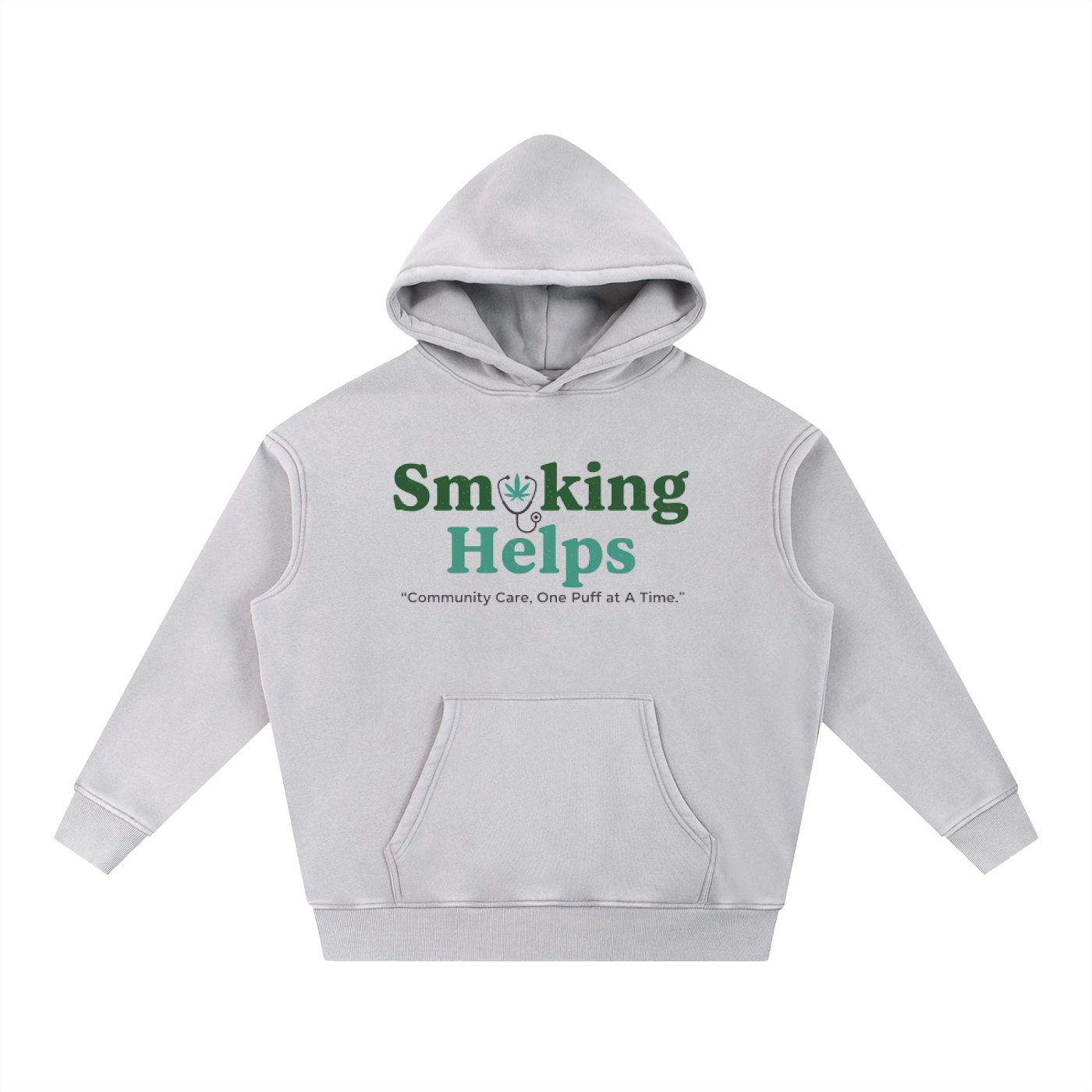 Smoking Helps Snow Wash Fleece Oversize Hoodie