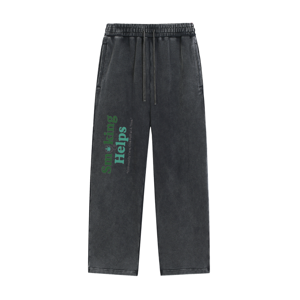 Smoking Helps Snow Wash Heavyweight Sweatpants