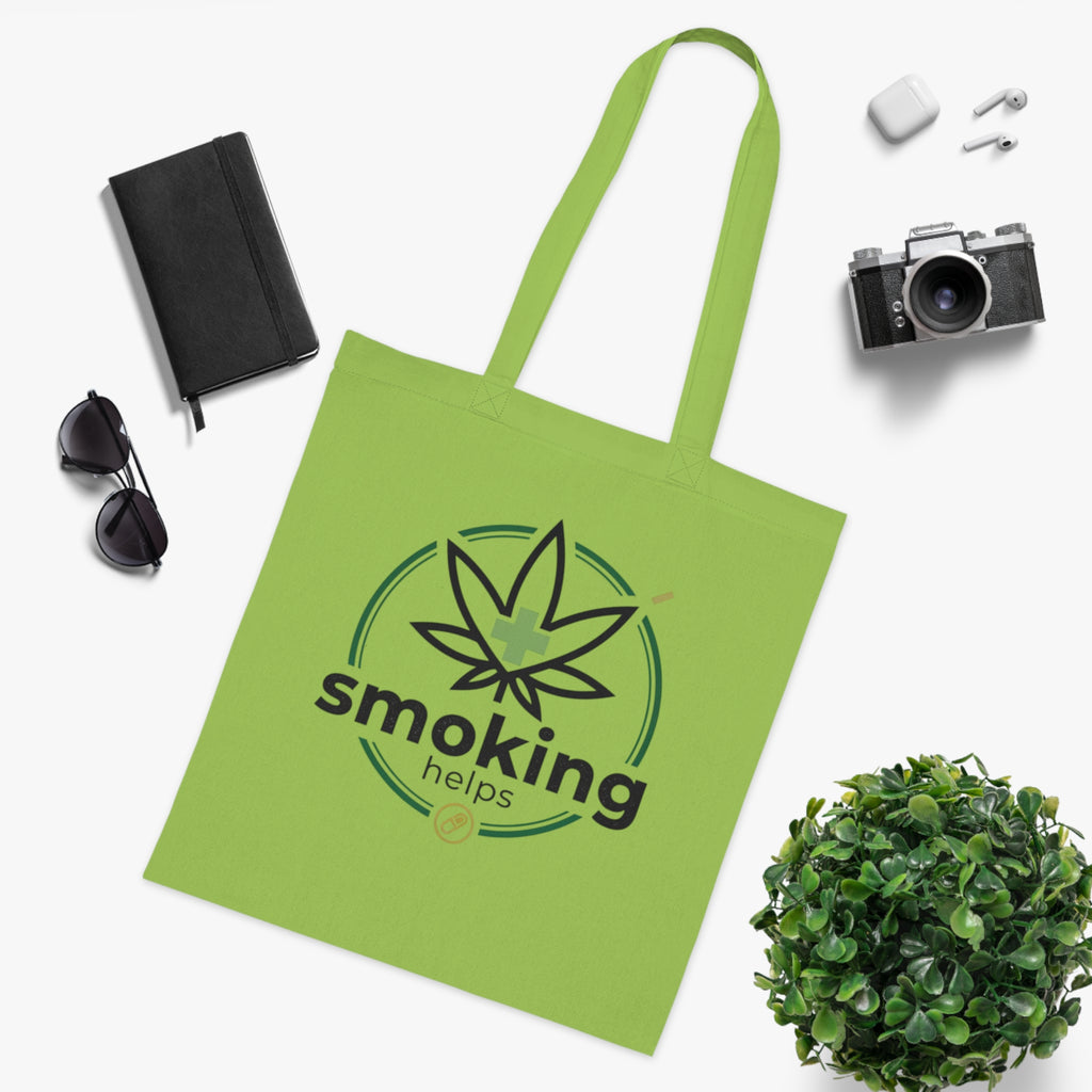 Smoking Leafs Canvas Tote Bag – Eco-Friendly Cannabis Leaf Grocery & Market Tote