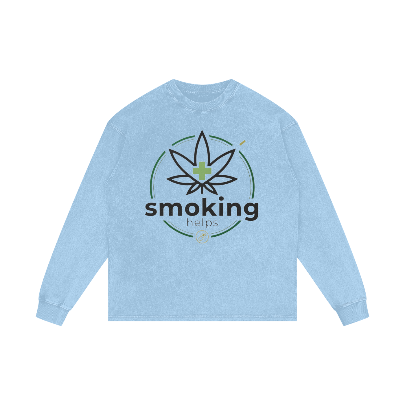 Smoking Helps Acid Wash Oversize Long Sleeve T-Shirt