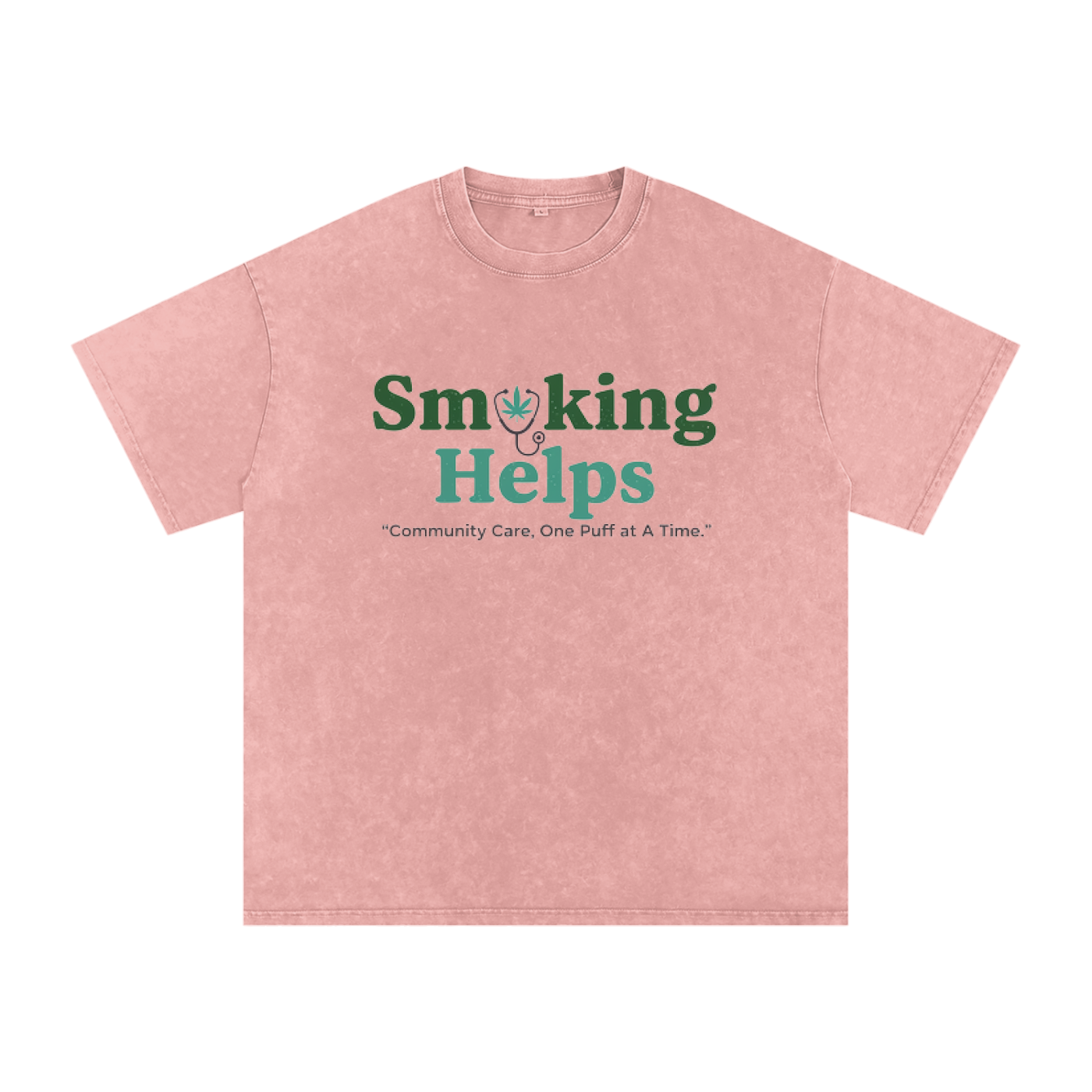 Smoking Helps Snow Washed Oversized Cotton T-Shirt