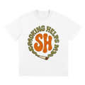 Smoking Helps Circle Logo T-Shirt Design 1