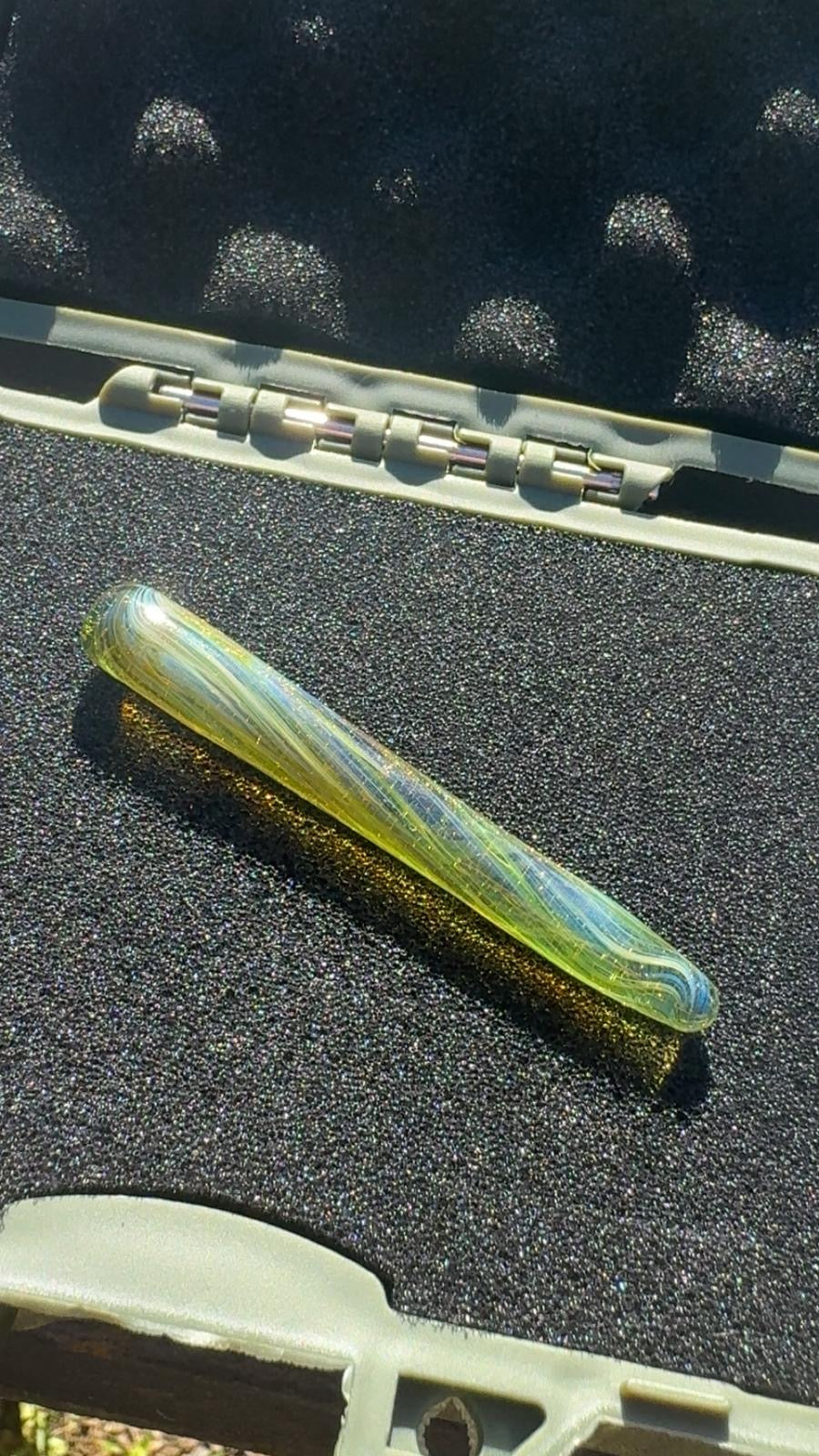 Green And Teal Glass Doink Packer