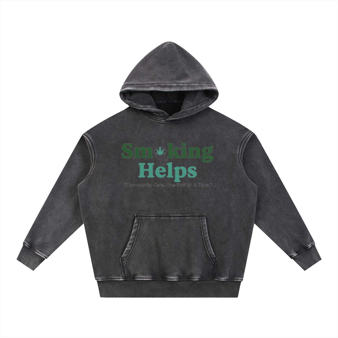 Smoking Helps Snow Wash Fleece Oversize Hoodie