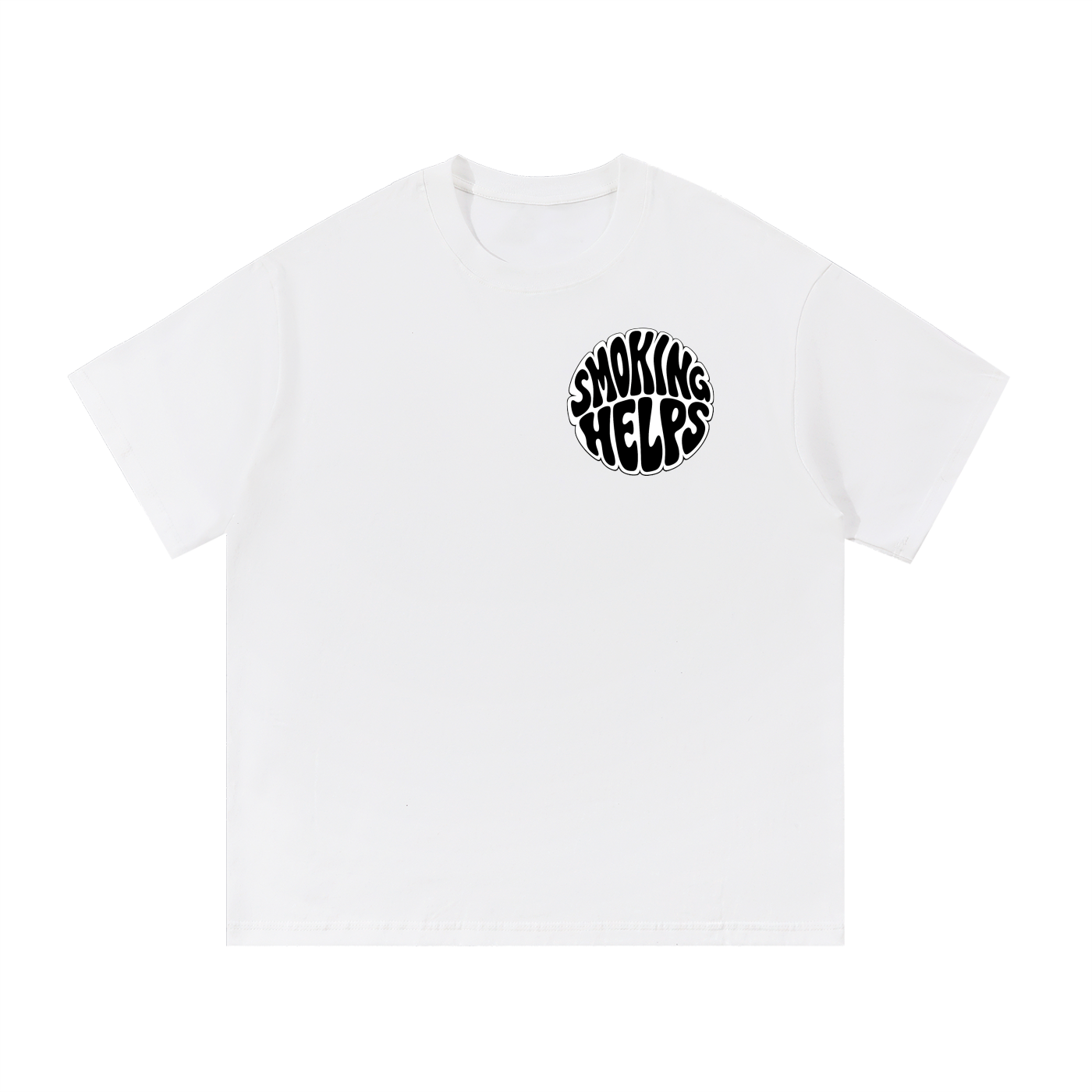 Small Smoking Helps Circle Logo Essential Cotton T-Shirt
