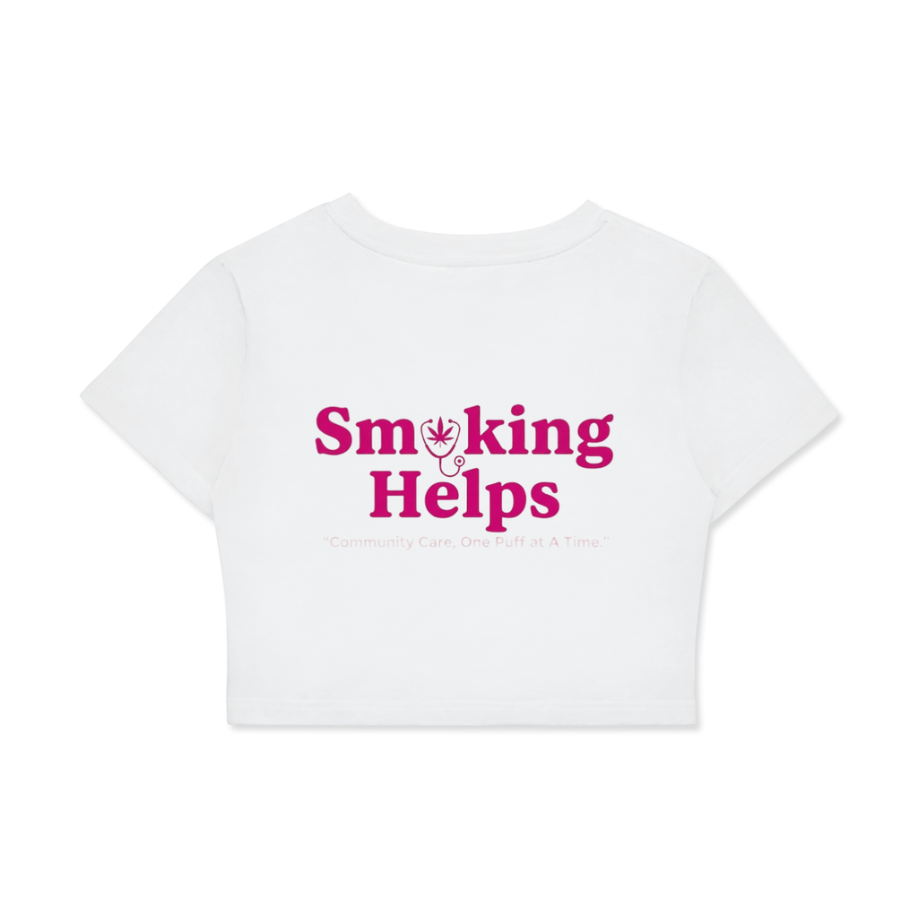 Smoking Helps Fitted Crop Cotton T-Shirt