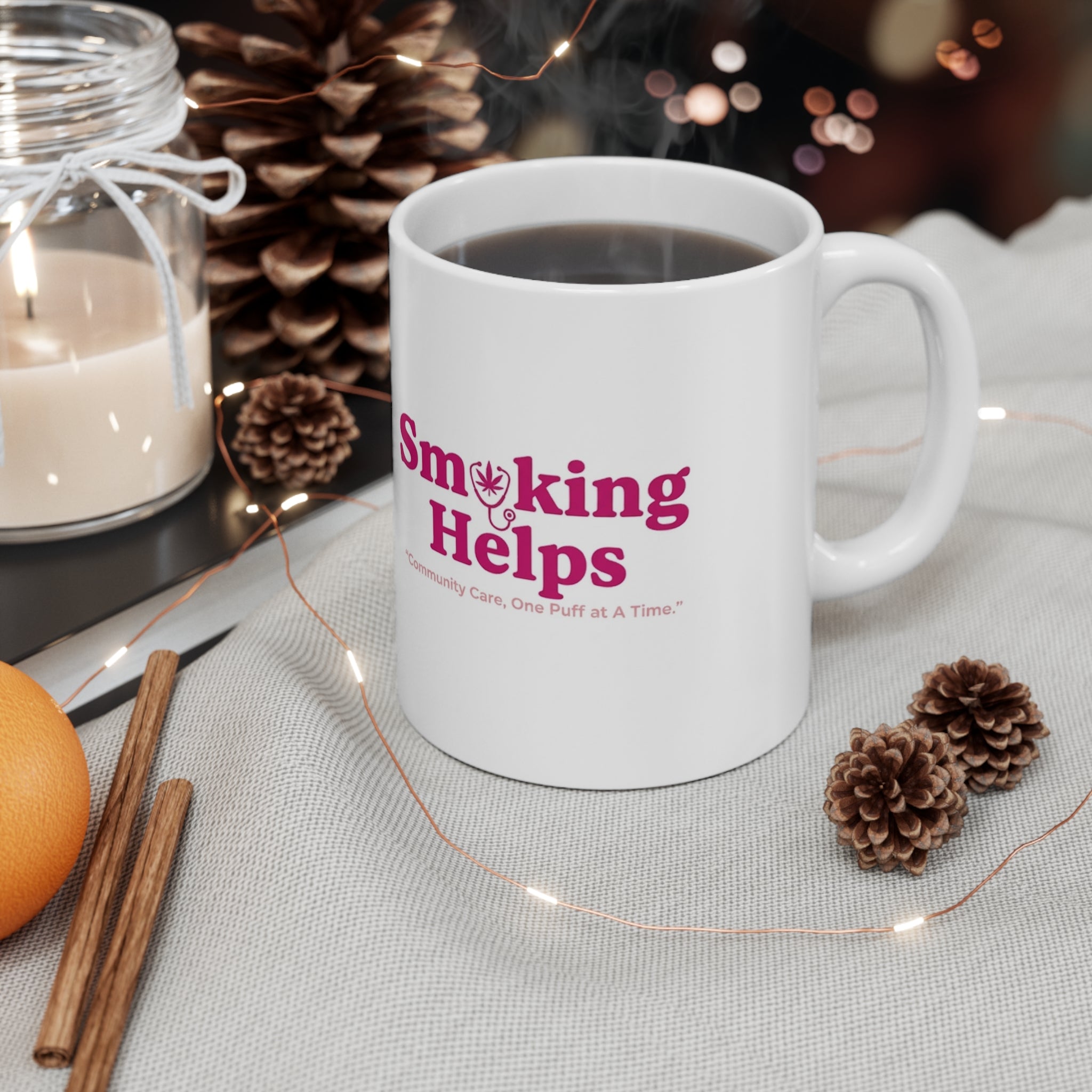 Smoking Helps Mug Season Two Pink