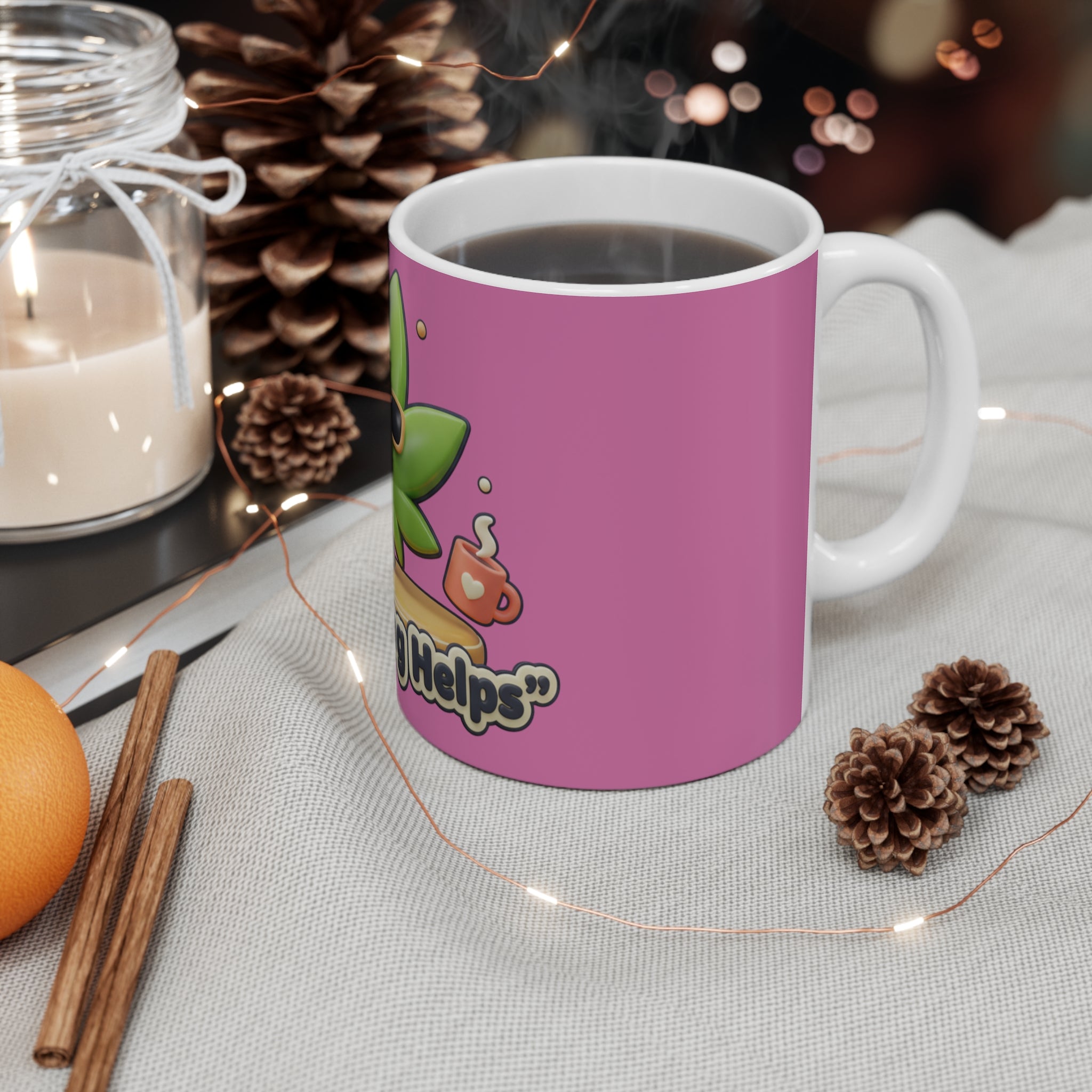 Mug — 'Smoking Helper' Cute Cannabis Leaf Coffee Mug