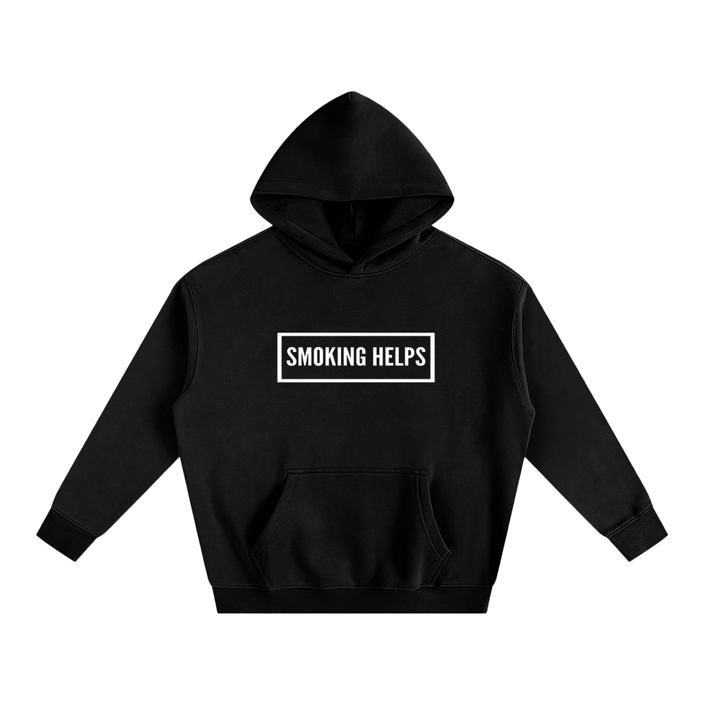 Smoking Helps Box Logo - Oversize Fleeced Hoodie