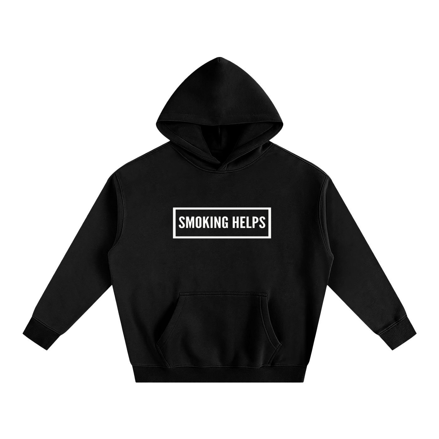 Smoking Helps Box Logo - Oversize Fleeced Hoodie