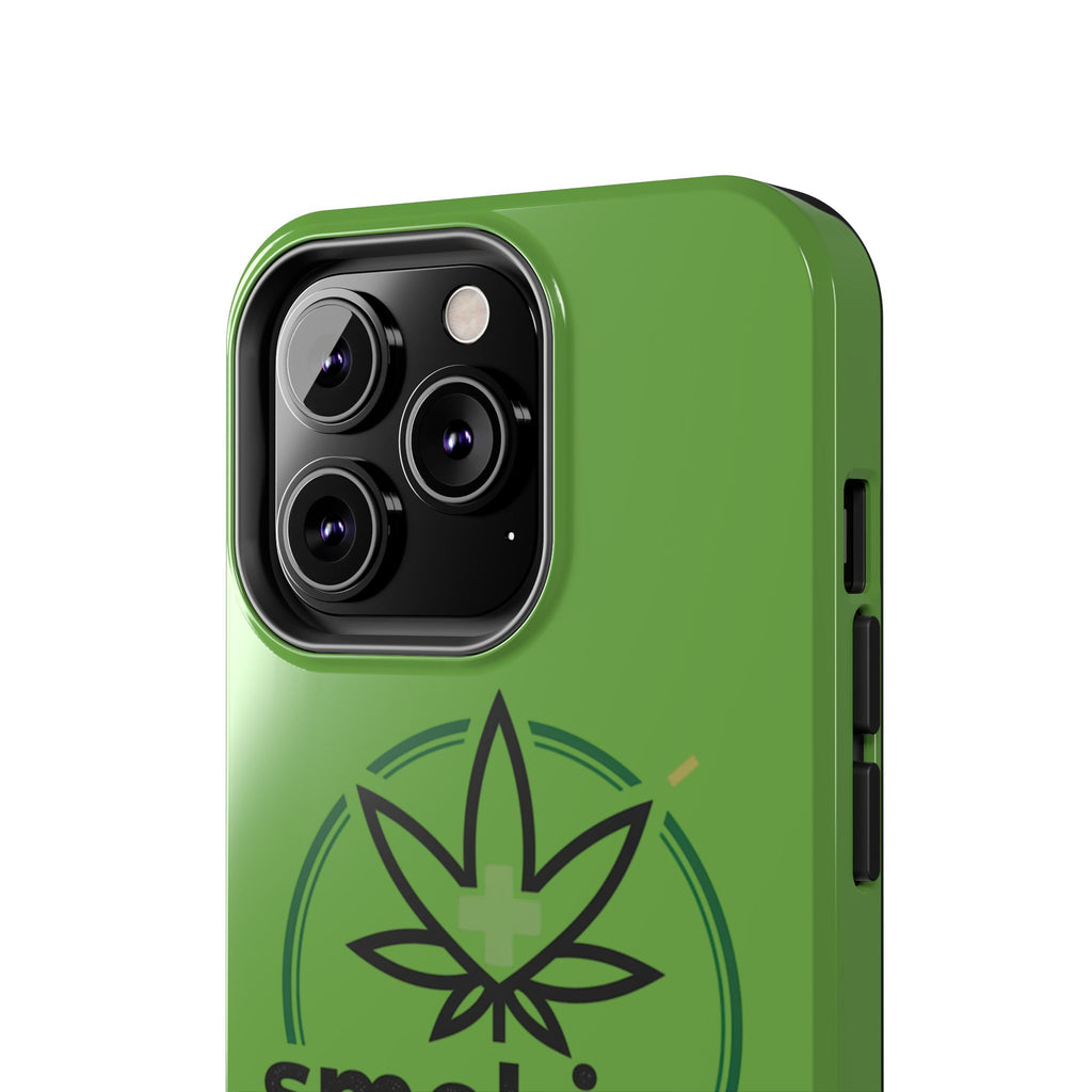 Tough Phone Case — 'Smoking Helps' Cannabis Leaf Protective Cover