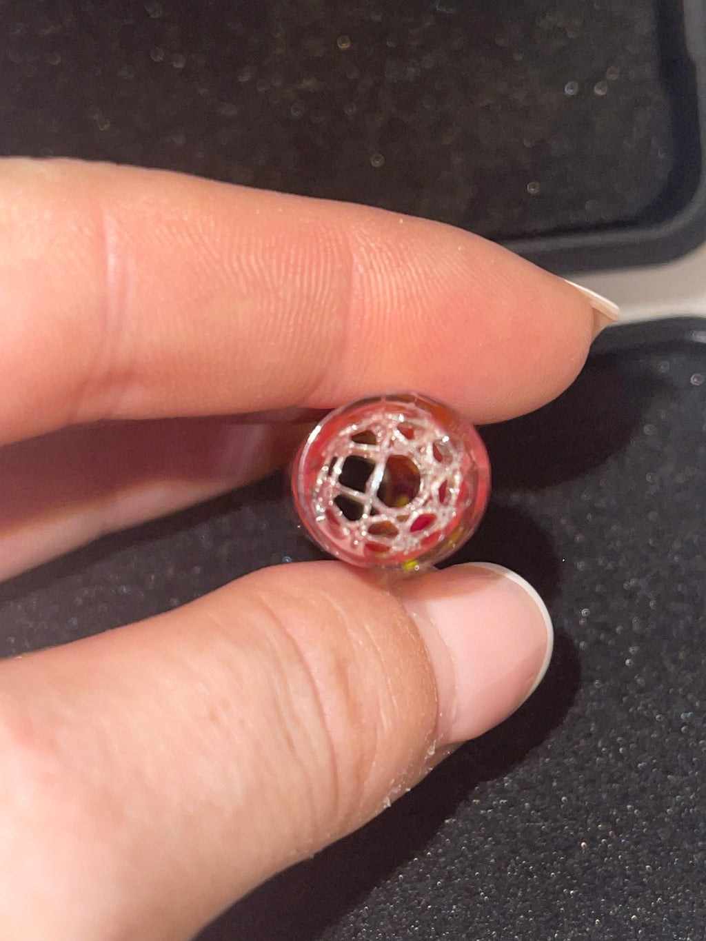 Sabai Glass Tip Red Orange and Yellow Rettichello Pattern